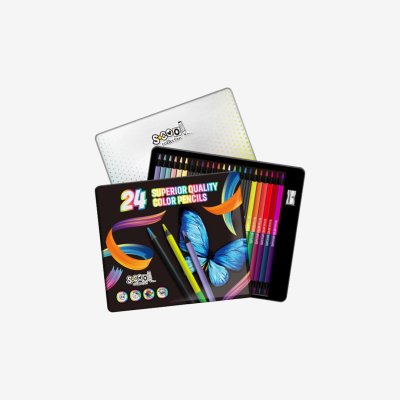 Drvene bojice u metalnoj kutiji SOFT BLACK WOOD 1/24