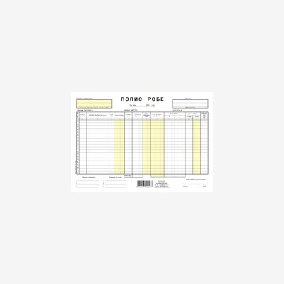 Popis robe A4 sa nivelacijom