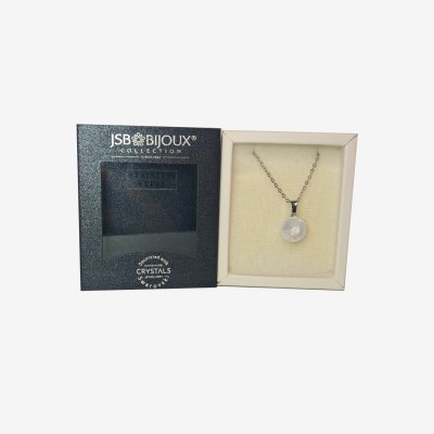 Ogrlica sa Swarovski kristalom - Beli krug kristal