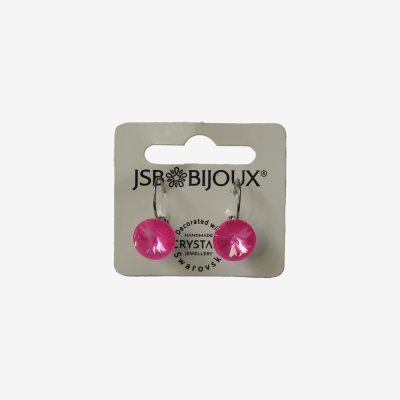 Minđuše sa Swarovski kristalima - Roze krug kristal