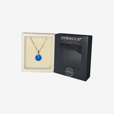 Ogrlica sa Swarovski kristalom - Plavi krug kristal