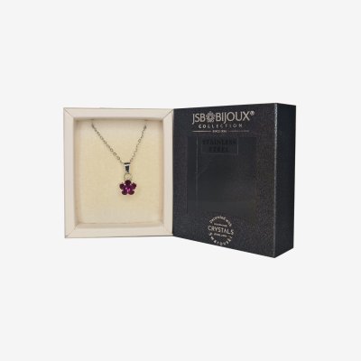 Ogrlica sa Swarovski kristalom - Ljubičasti cvet kristal