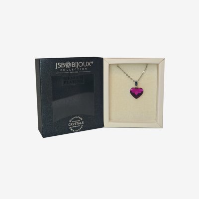 Ogrlica sa Swarovski kristalom - Ljubičasto srce kristal