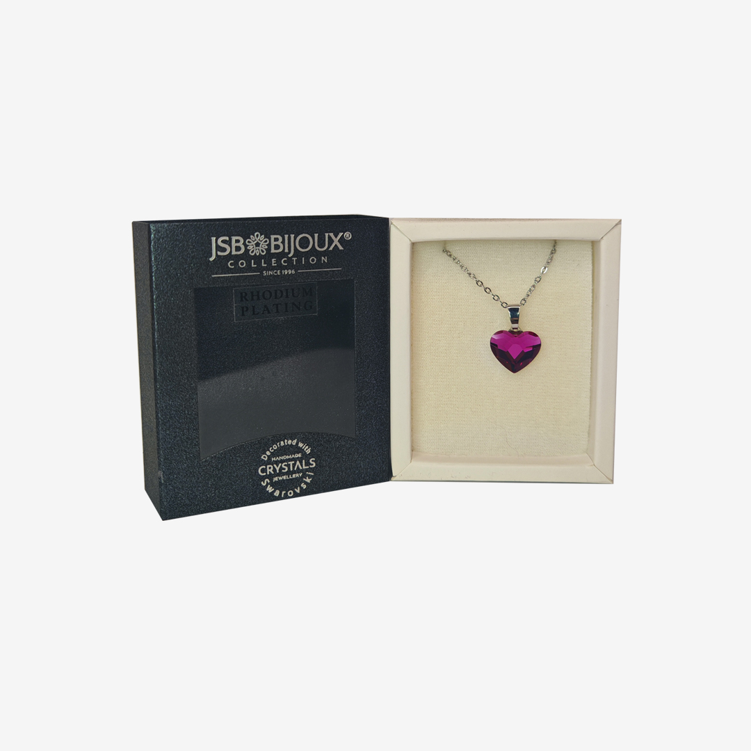 Ogrlica sa Swarovski kristalom - Ljubičasto srce kristal