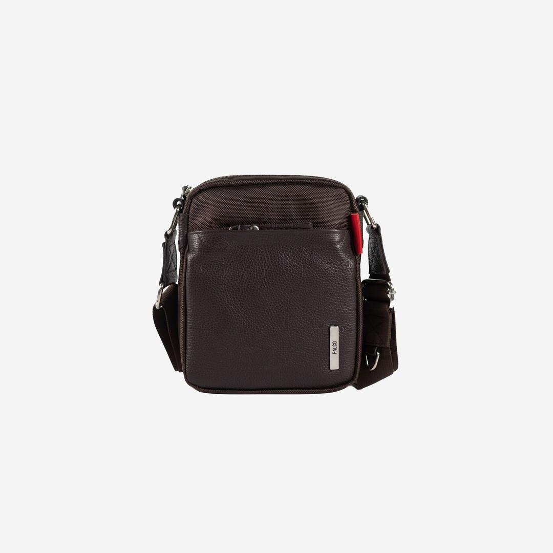 Falco muška torba u kombinaciji kože i platna - Braon